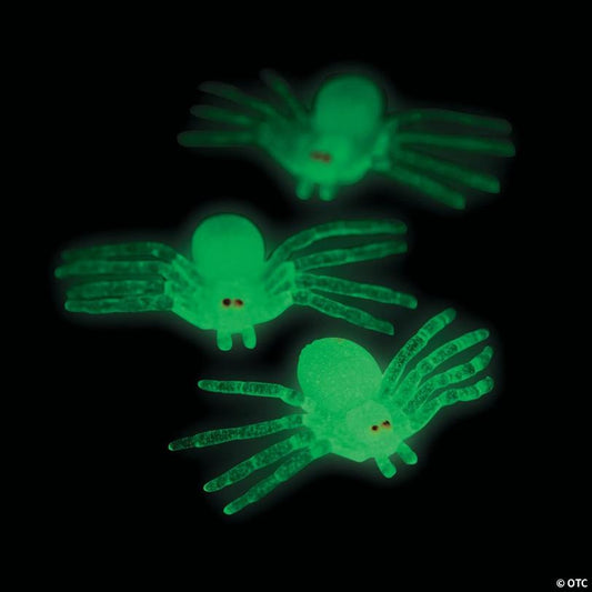 2 1/2" Bulk 108 Pc. Classic Glow-in-the-Dark Plastic Spiders