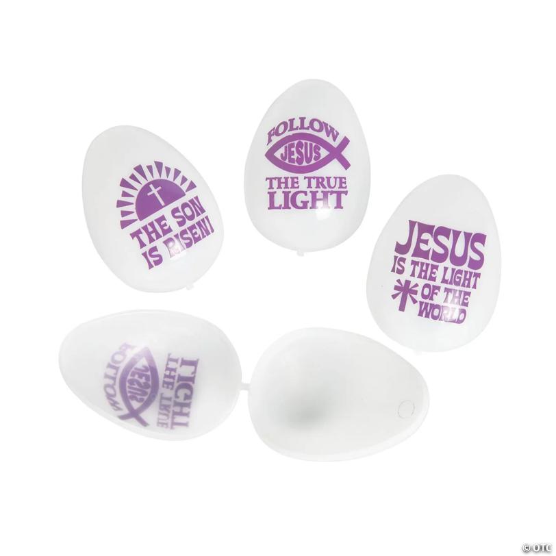 2 1/2" Bulk 72 Pc. Jesus is the Light Glow-in-the-Dark Plastic Easter Eggs