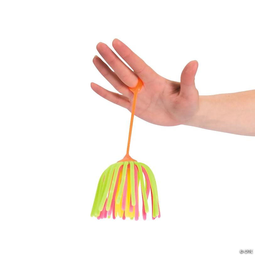 2 1/2" Flashing Neon Large Stretchy Noodle Ball YoYos - 12 Pc.