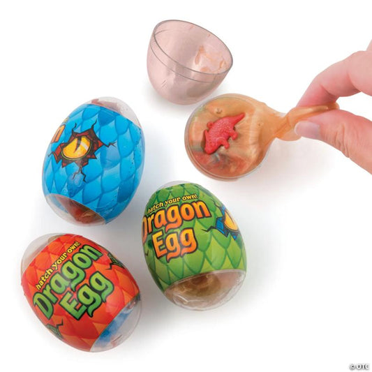 2 1/2" Hatch Your Own Dinosaur in Slime-Filled Plastic Eggs - 12 Pc.