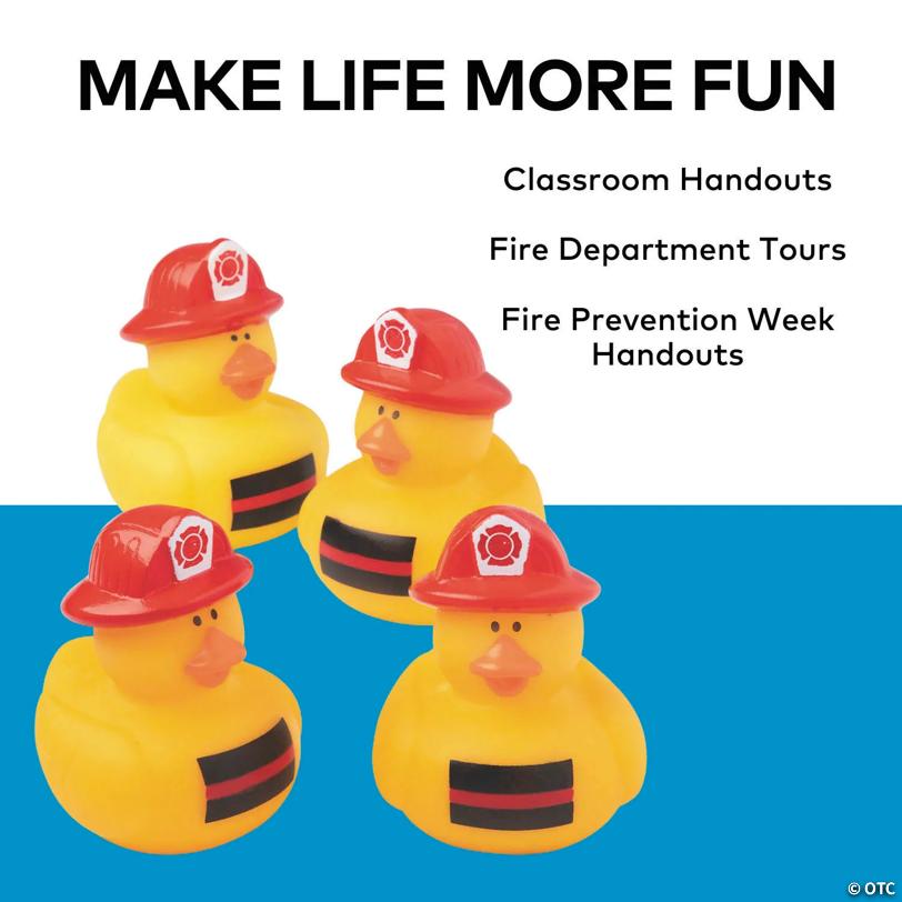 2 1/2" Thin Red Line Firefighter Awareness Rubber Ducks – 12 Pc.