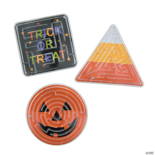 2 1/2" - 2 3/4" Mini Halloween Trick-or-Treat Plastic Maze Puzzles - 24 Pc.