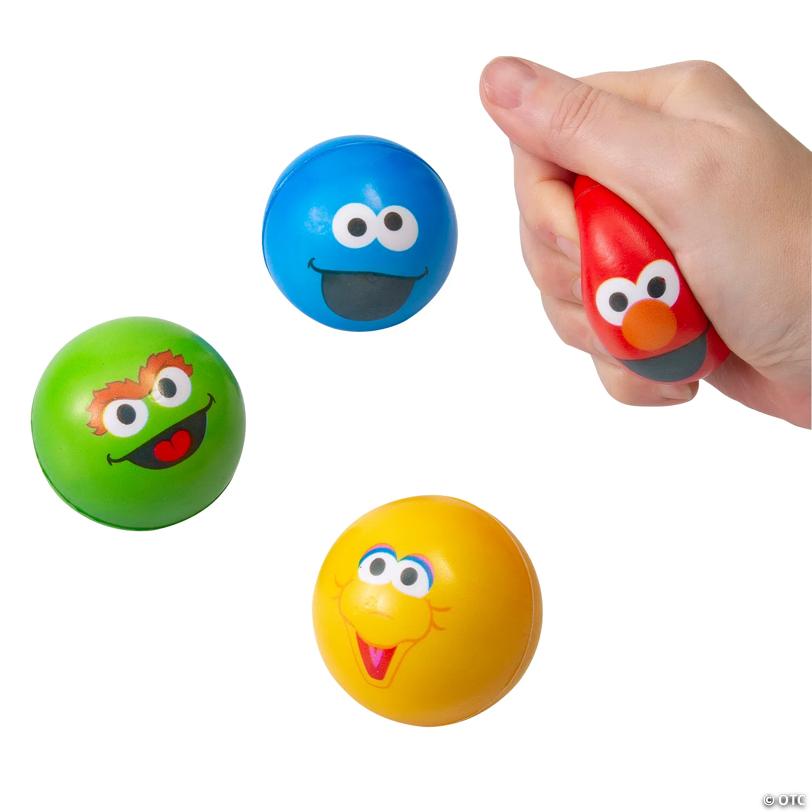 2 1/4" diam. Sesame Street Bright Color Character Stress Balls - 12 Pc.