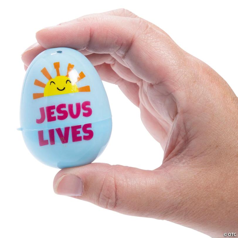 2 3/4" Religious Bubble Bottle-Filled Plastic Easter Eggs - 24 Pc.