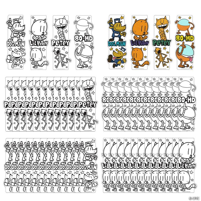 2 3/4" x 7" Bulk 48 Pc. Color Your Own Dog Man™ Character Bookmarks