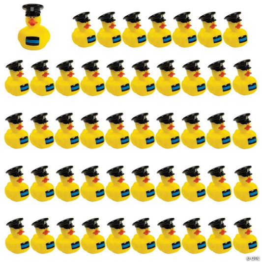 2" Bulk 120 Pc. Thin Blue Line Police Officer Yellow Rubber Ducks