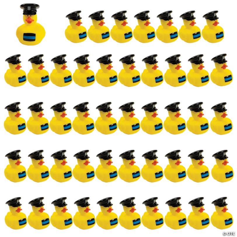 2" Bulk 120 Pc. Thin Blue Line Police Officer Yellow Rubber Ducks