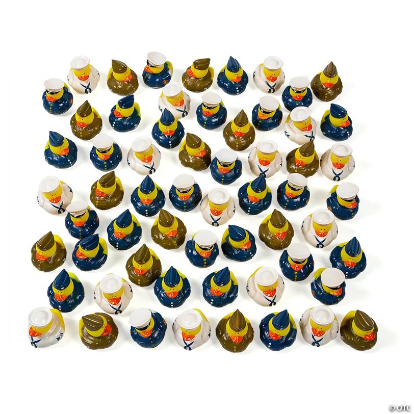 2" Bulk 120 Pc. Uniformed Armed Forces Vinyl Rubber Duck Toys