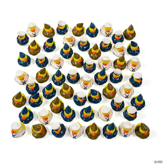 2" Bulk 120 Pc. Uniformed Armed Forces Vinyl Rubber Duck Toys