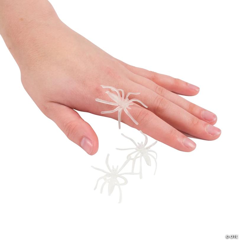 2" Bulk 144 Pc. Glow-in-the-Dark Plastic Spider Novelty Rings