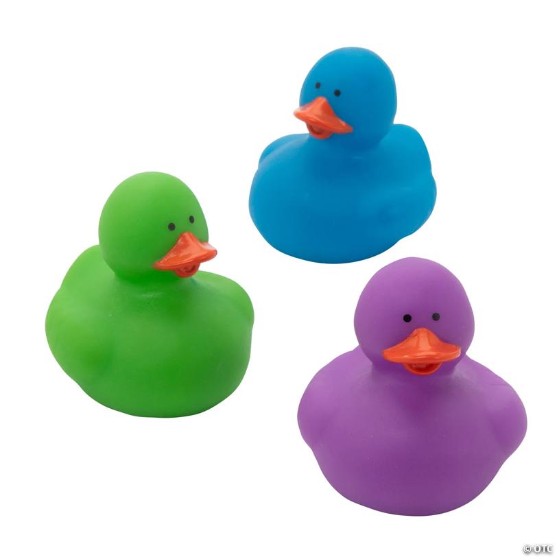 2" Cool Color Vinyl Rubber Duck Assortment – 36 Pc.