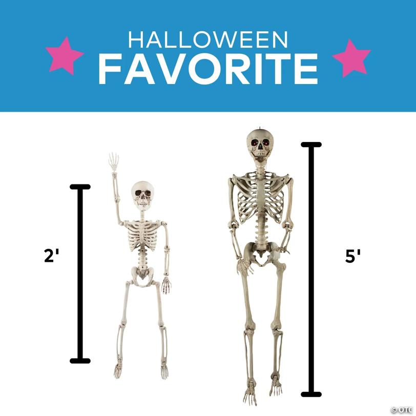 2 Ft. - 5 Ft. Posable Plastic Skeleton Family Halloween Decorating Kit - 5 Pc.