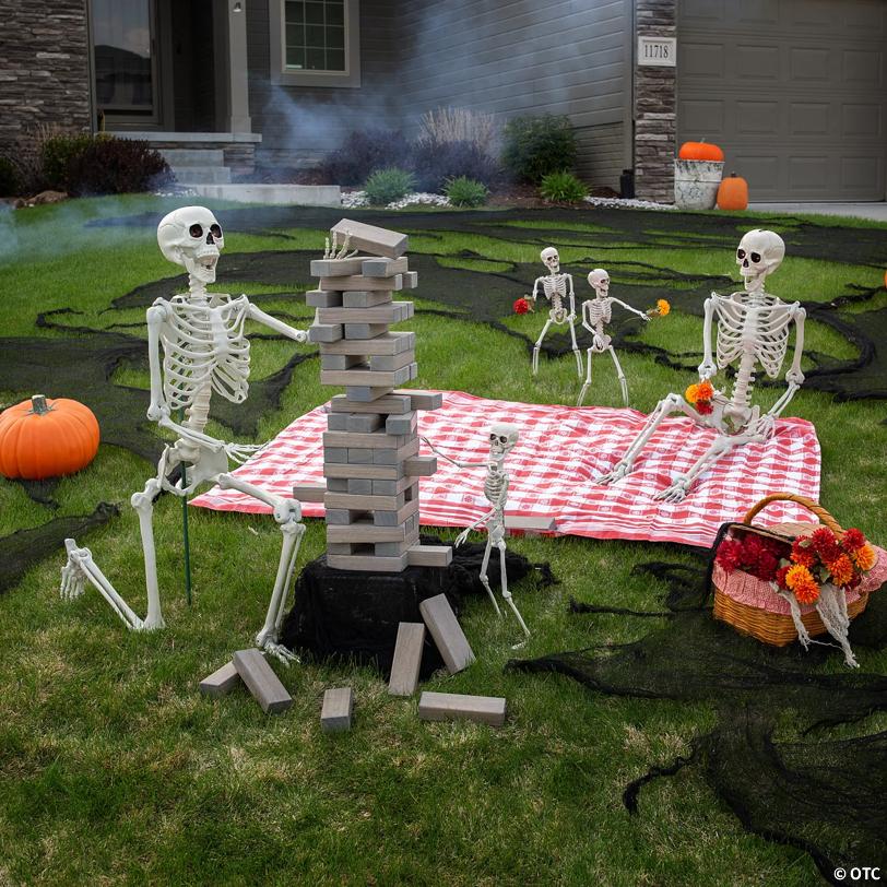 2 Ft. - 5 Ft. Posable Plastic Skeleton Family Halloween Decorating Kit - 5 Pc.