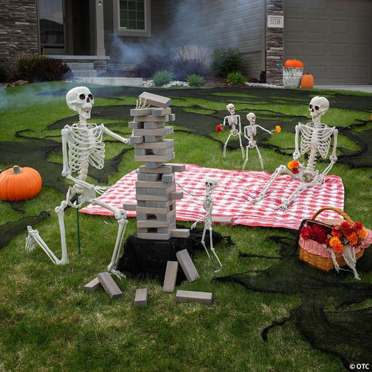 2 Ft. - 5 Ft. Posable Plastic Skeleton Family Halloween Decorating Kit - 5 Pc.