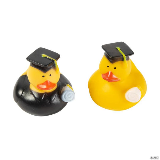 2" Graduation Yellow Novelty Rubber Ducks - 12 Pc. | USA Decoration®