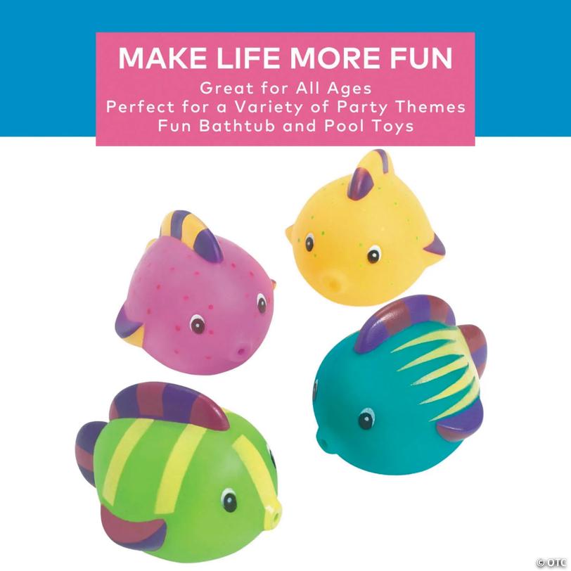 2" Mini Fun Squeeze Vinyl Painted Fish Squirt Toys - 12 Pc.