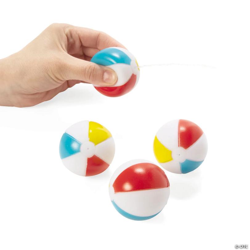 2" Mini Pool Party Beach Ball Vinyl Squirt Toys - 12 Pc.