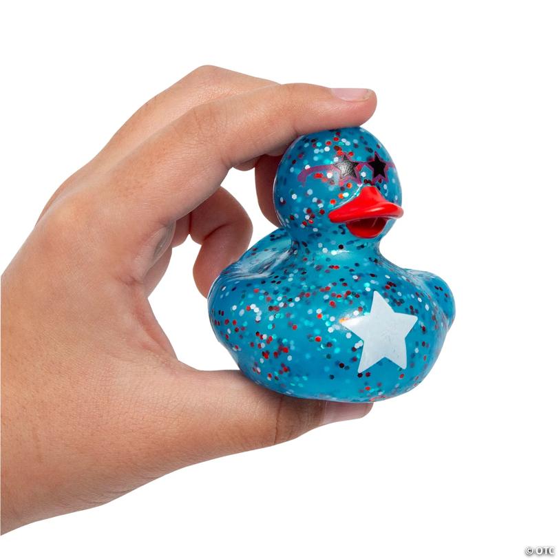 2" Patriotic Tri-Color Polka Dot USA Rubber Ducks – 12 Pc.
