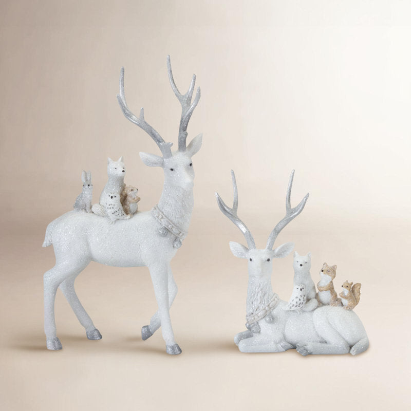2 Piece Resin Deer Set