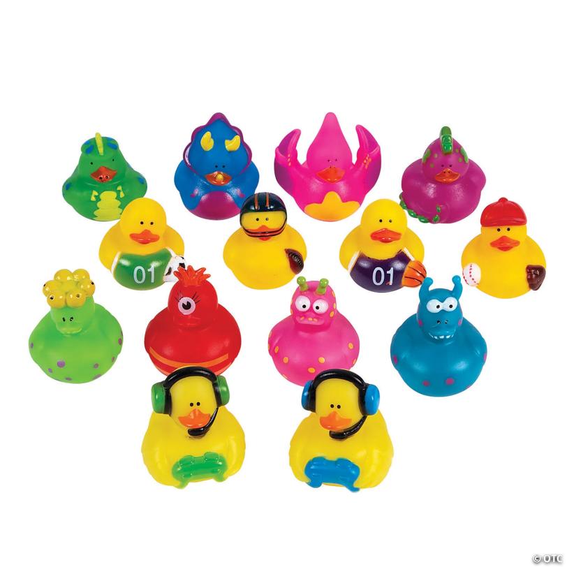 2" - 2 1/4" Bulk 48 Pc. Colorful & Cool Rubber Ducks Assortment