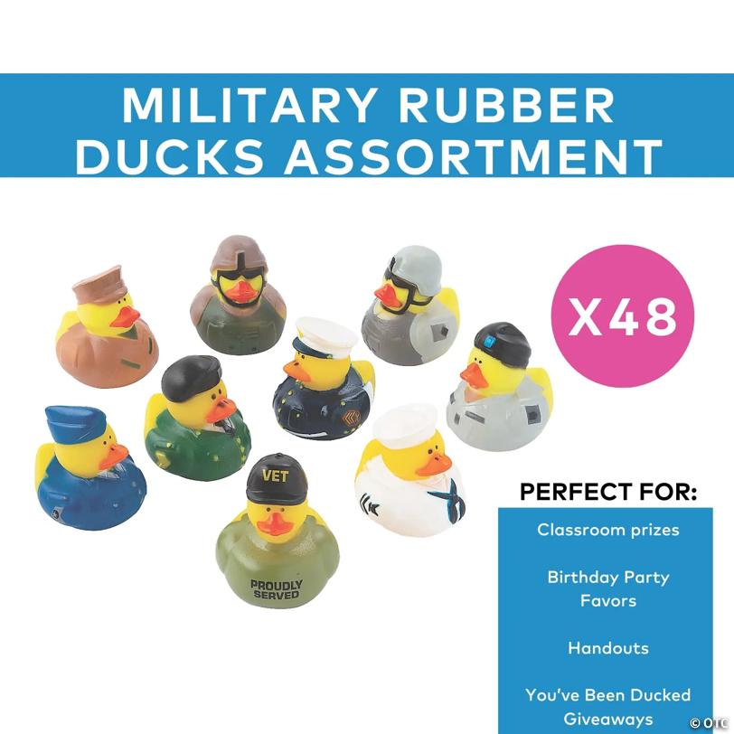 2" - 2 1/4" Bulk 48 Pc. Uniformed Military Rubber Ducks Assortment