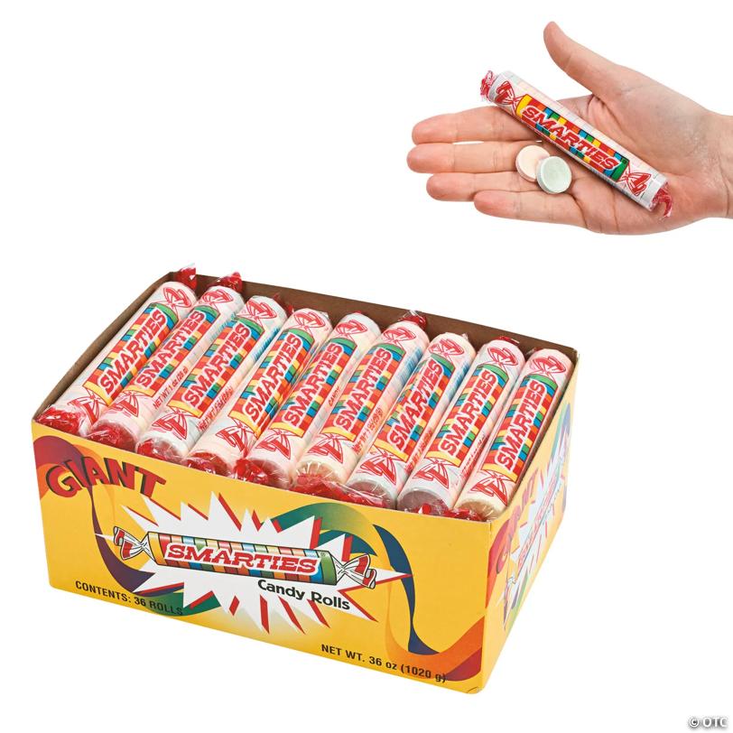 2 lb. 4 oz. Giant Smarties Fruit-Flavored Hard Candy Rolls - 36 Pc.