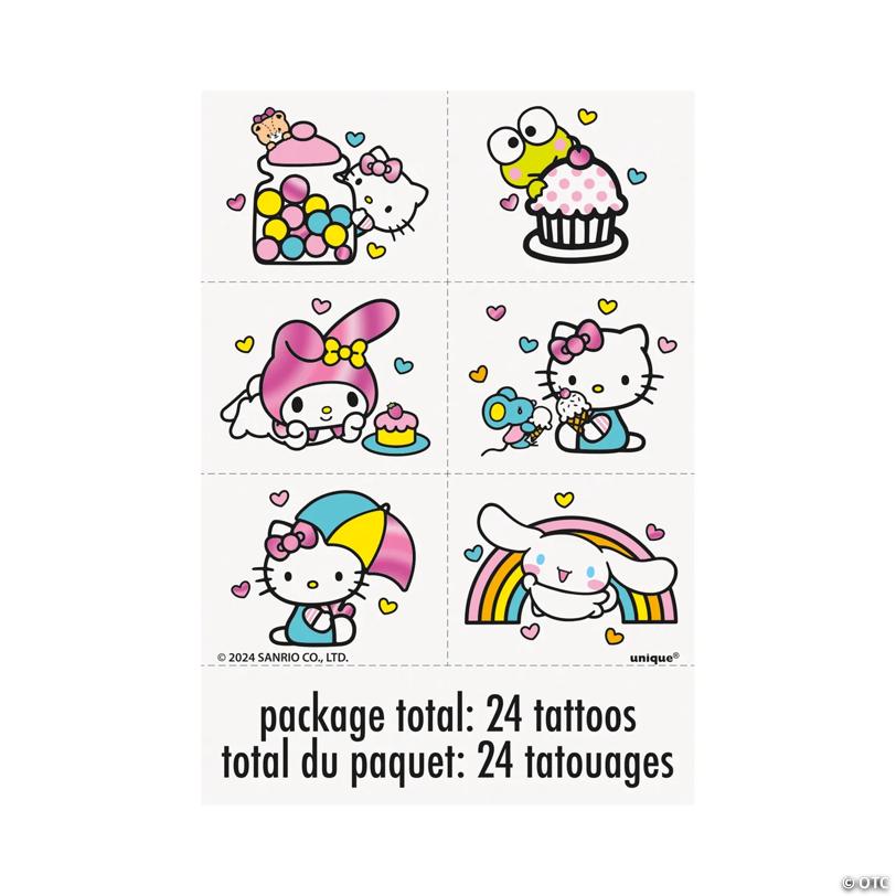 2" x 1 1/2" Hello Kitty Temporary Tattoos with Foil - 24 Pc.