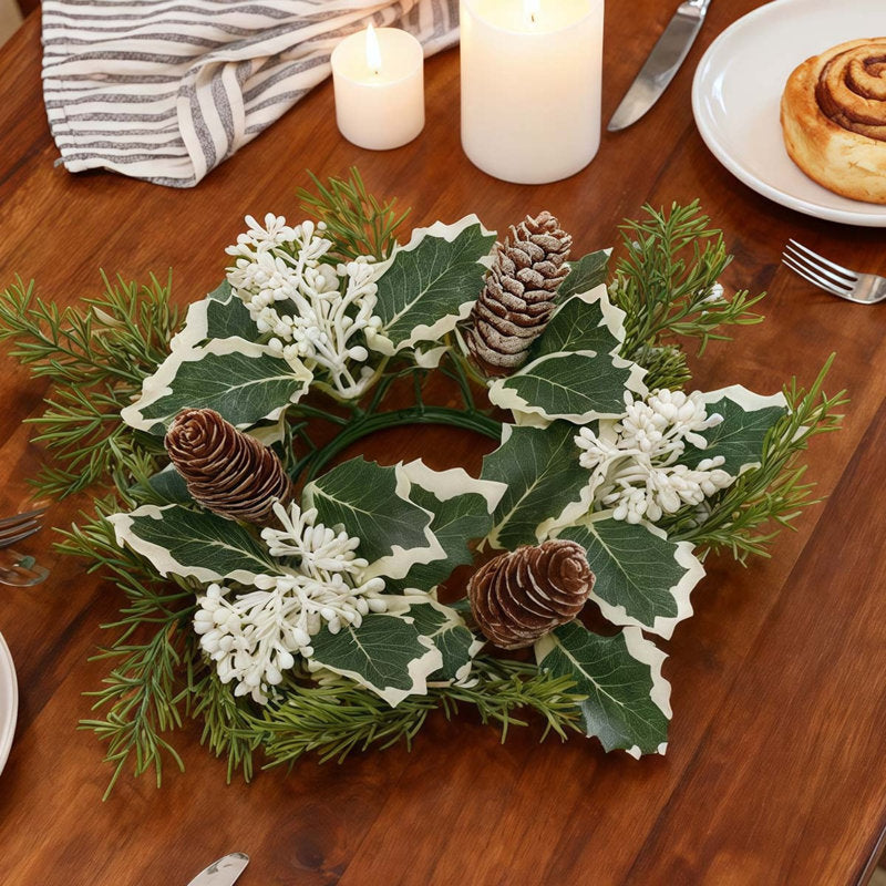 48" Artificial Spruce Christmas Wreath hanging on a front door