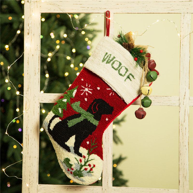 2pk 20.00"L Hooked Stocking, Dog