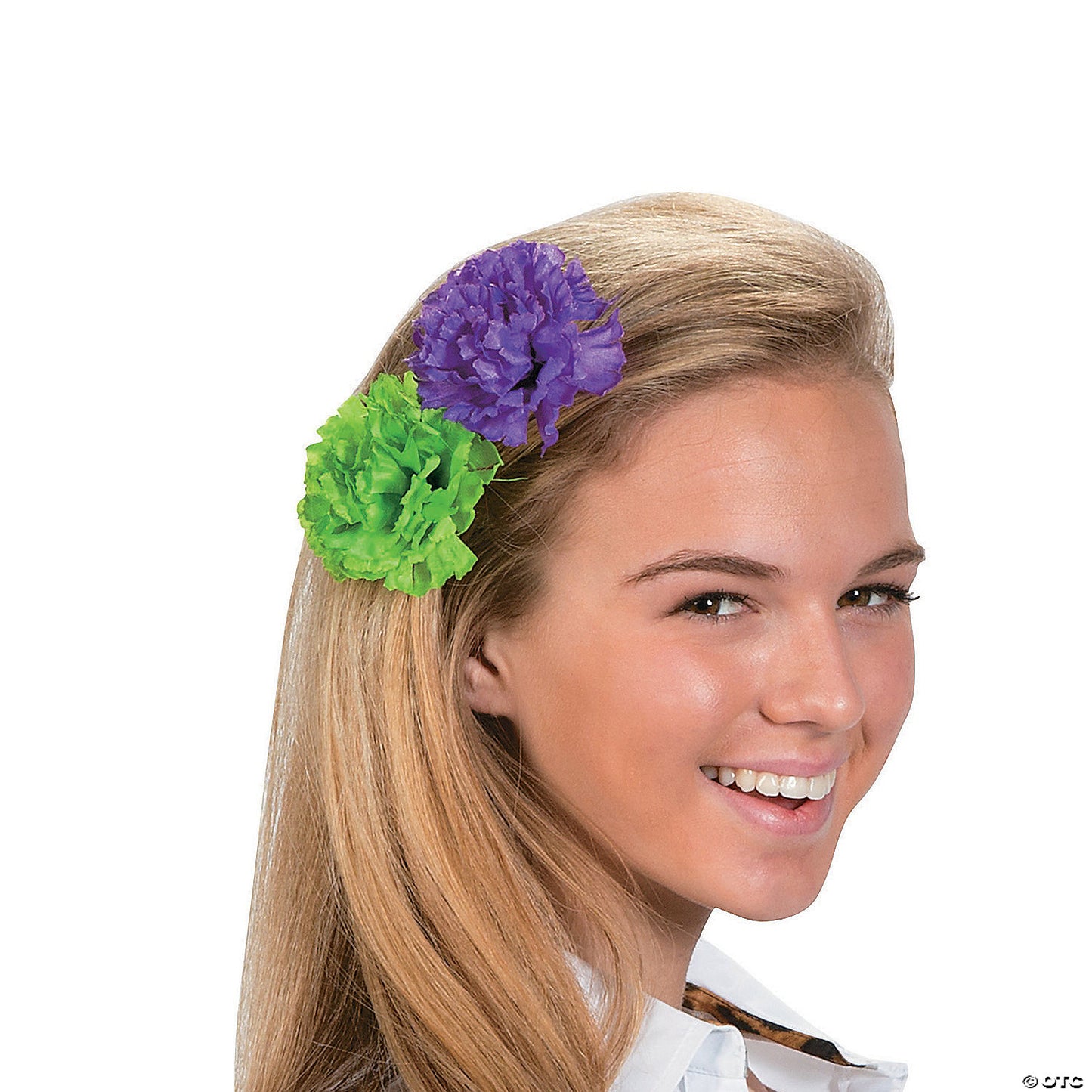 3 1/2" Bright Color Fiesta Flower Polyester Hair Clips – 12 Pc. | USA Decoration®