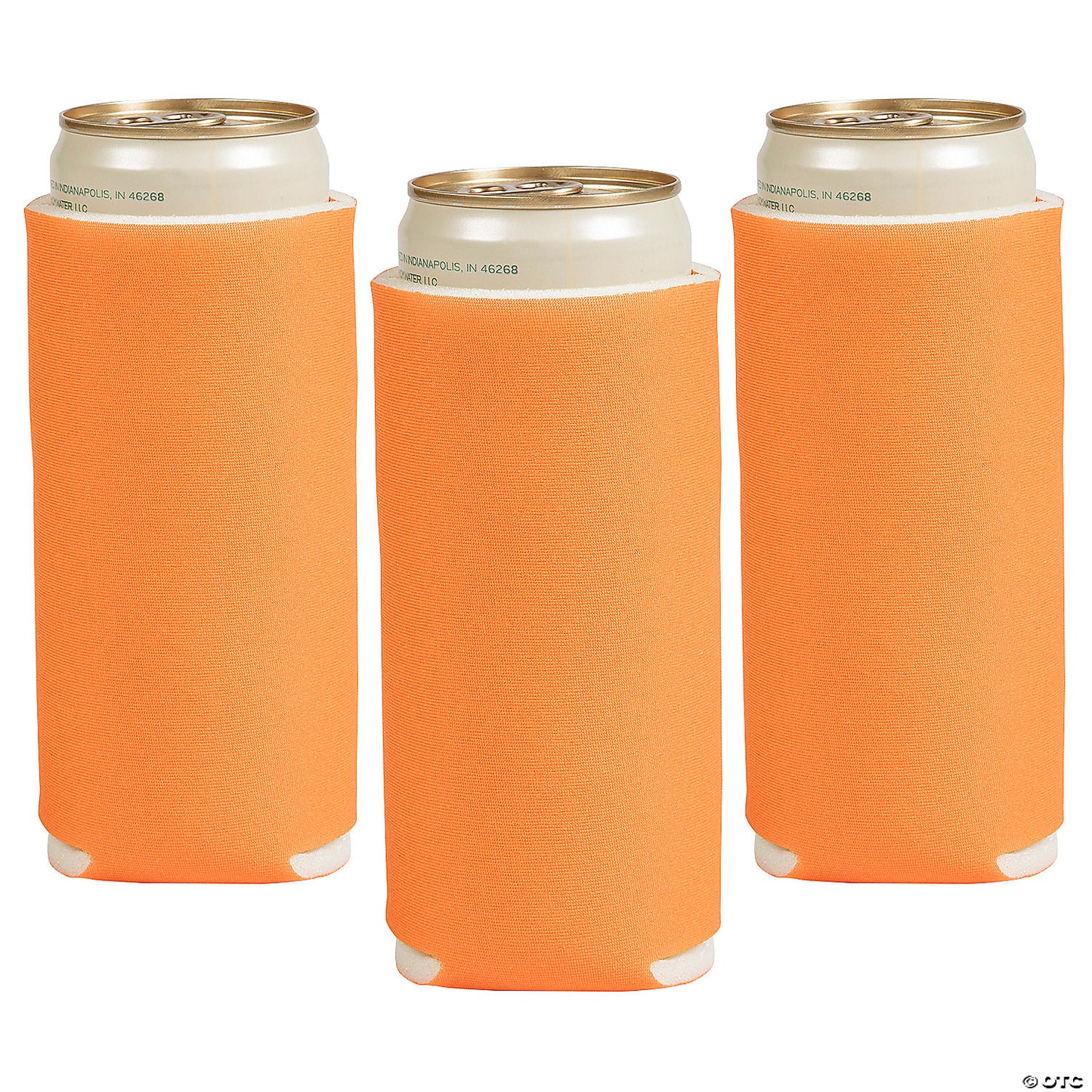 Per Dozen: 3 1/2" x 6 1/2" Solid Color Orange Foam Slim Can Coolers - 12 Pc. | USA Decoration®