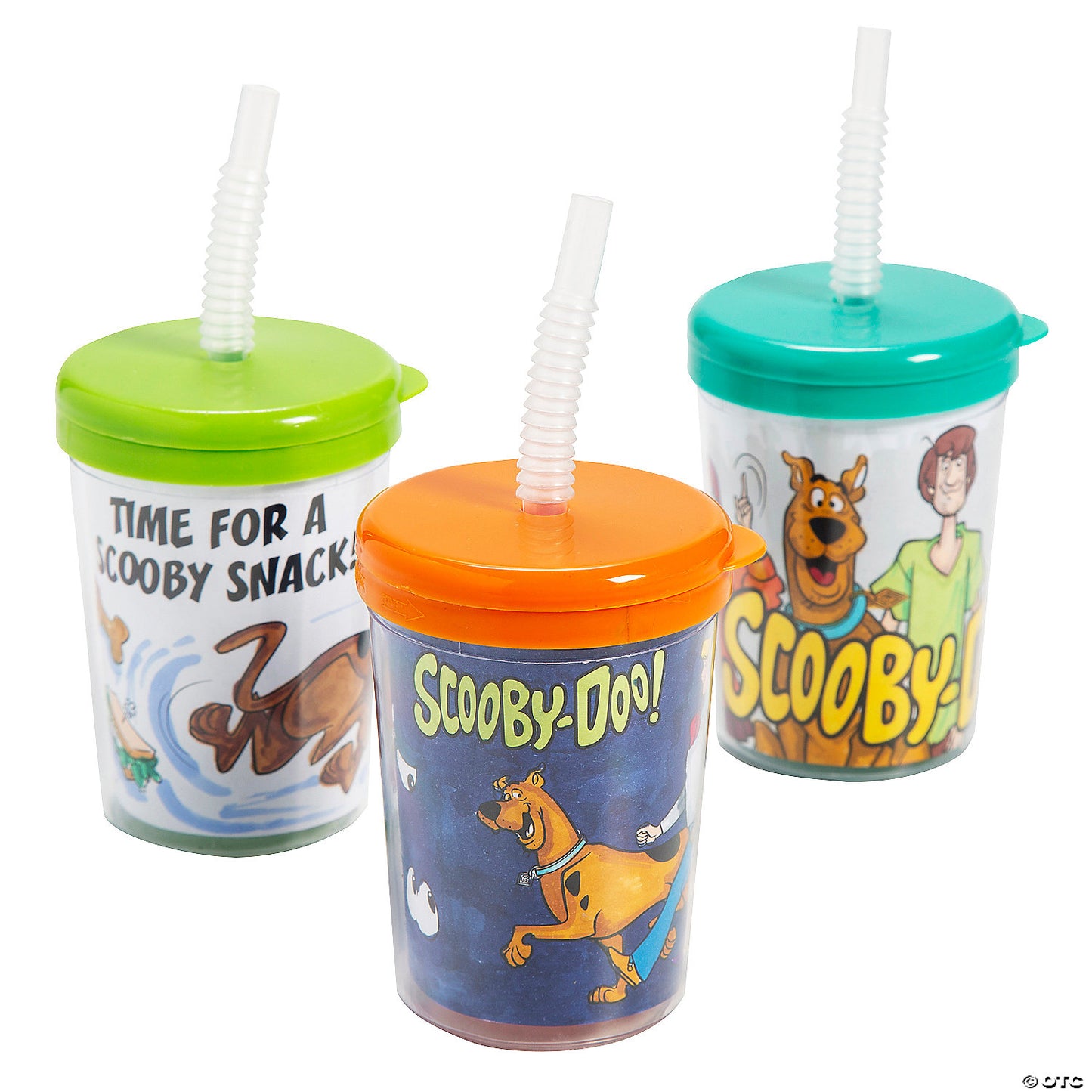3 3/4" 6 oz. Color Your Own Scooby-Doo!™ Cups with Lids Straws - 12 Pc. | USA Decoration®