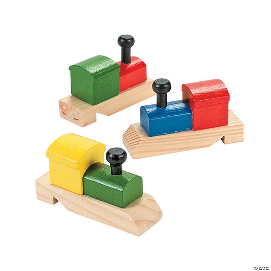 3 3/4” Retro Train-Shaped Wooden Whistles - 12 Pc. | USA Decoration®