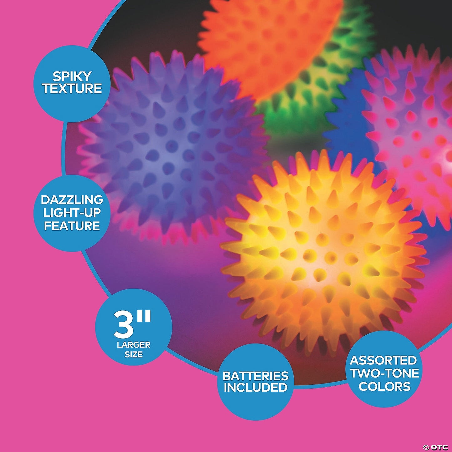 3" Light-Up Two-Tone Bouncy Ball Assortment - 12 Pc. | USA Decoration®