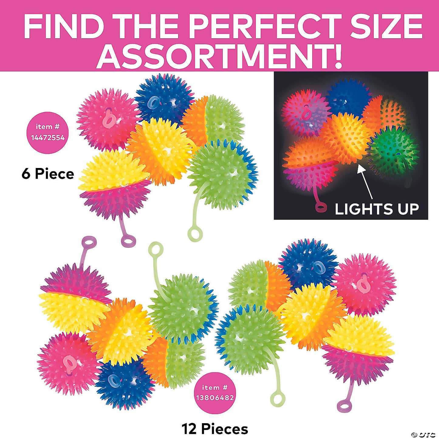3” Light-Up Two-Tone Stretchy YoYos - 12 Pc. | USA Decoration®