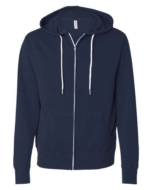 Lightweight Full-Zip Hooded Sweatshirt | USA Decoration