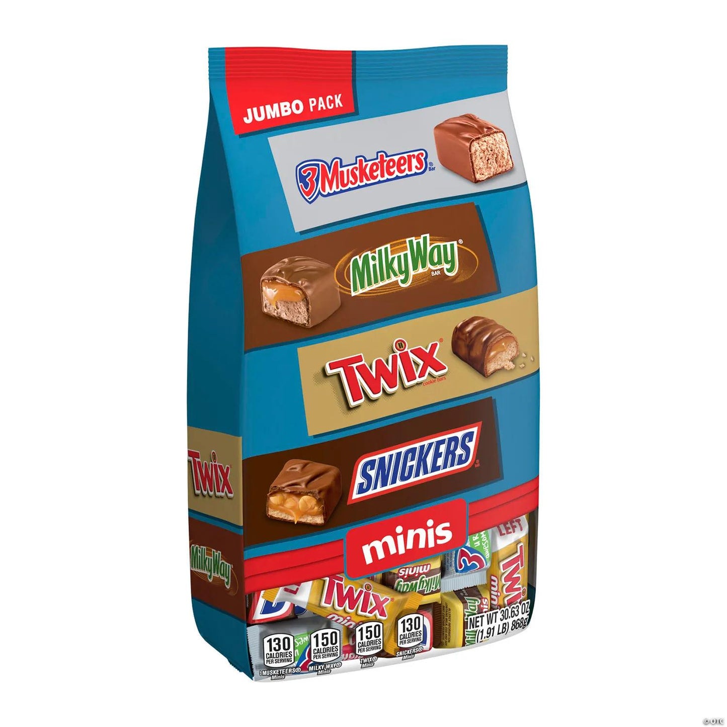 30.63 oz. Mars & Classic Chocolate Minis Candy Jumbo Pack - 110 Pc.
