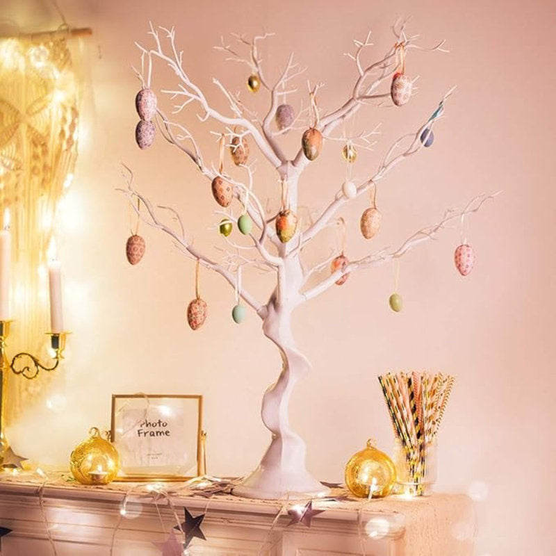 30'' High White Resin Display Tree for Tables Centerpiece For Weddings, Parties, Christmas - 1 Trunk + 10 Branches