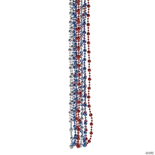 30" Bulk 96 Pc. Patriotic Religious God Bless America Beaded Necklaces