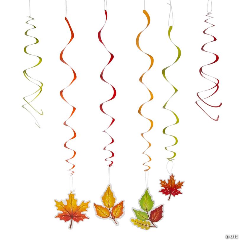 30" Fall Leaves Hanging Swirls - 12 Pc.