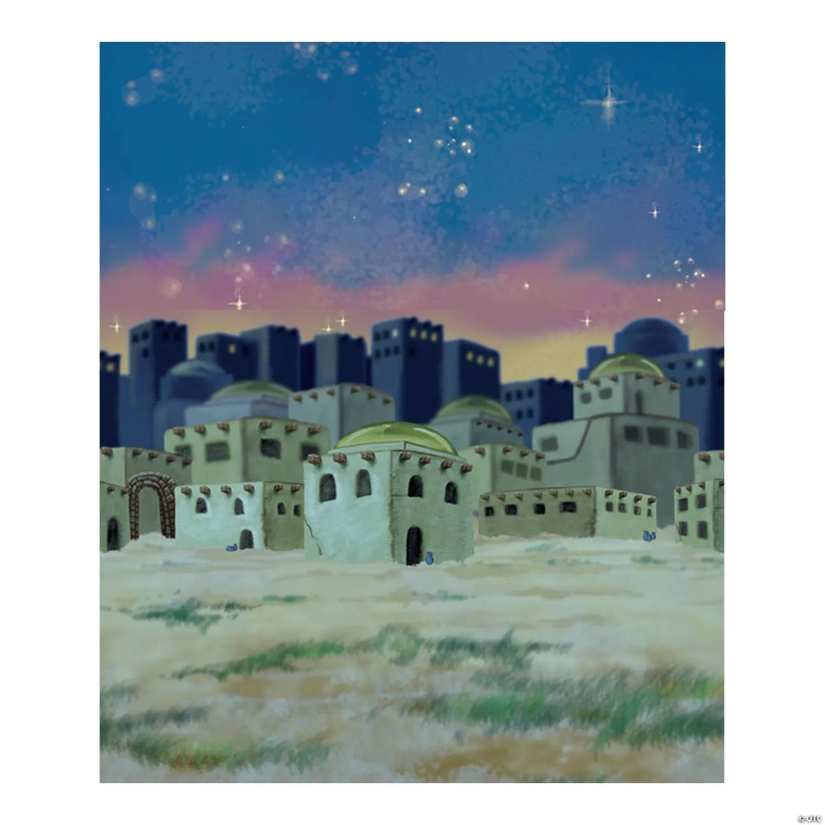 30 ft. Christmas Nativity City Skyline Design-a-Room Backdrop Set - 2 Pc.