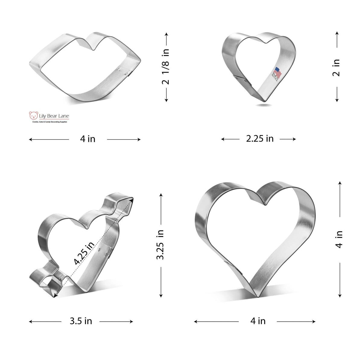 Kiss From The Heart Cookie Cutters 5 Pc Set HS0470