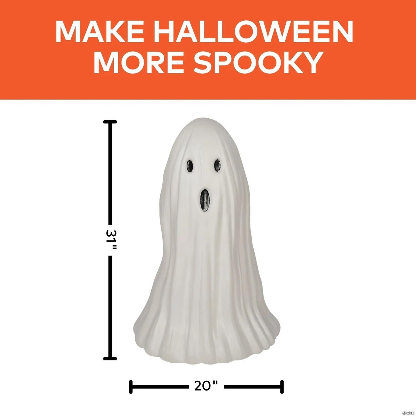 31" Light-Up Surprised Ghost Blow Mold Figure Tabletop Halloween Decoration