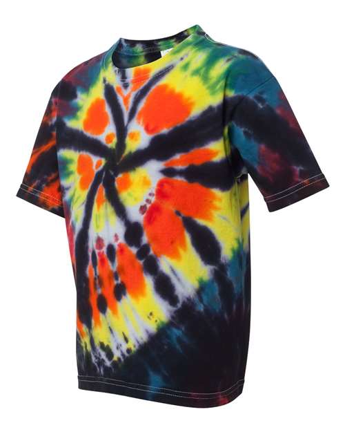 Youth Rainbow Cut-Spiral Tie-Dyed T-Shirt | USA Decoration