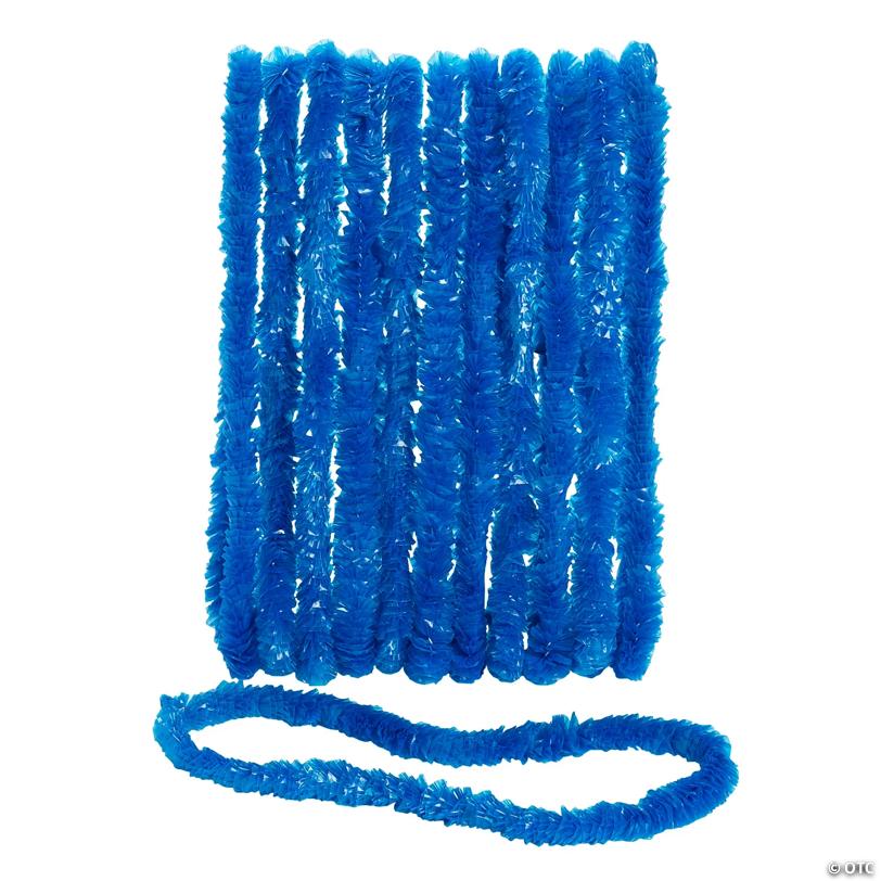 32" Bulk 50 Pc. Bright Blue Party Plastic Leis | USA Decoration®
