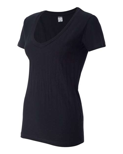 Women's V-Neck Slub T-Shirt | USA Decoration