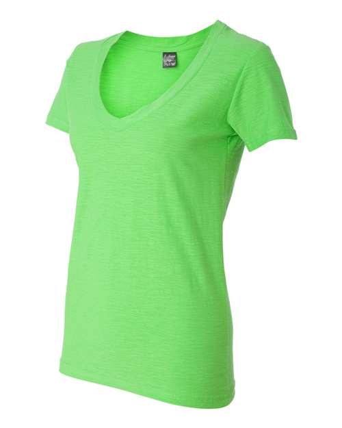 Women's V-Neck Slub T-Shirt | USA Decoration