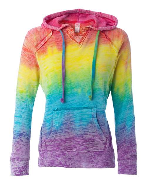Women’s Courtney Burnout V-Notch Hooded Sweatshirt | USA Decoration