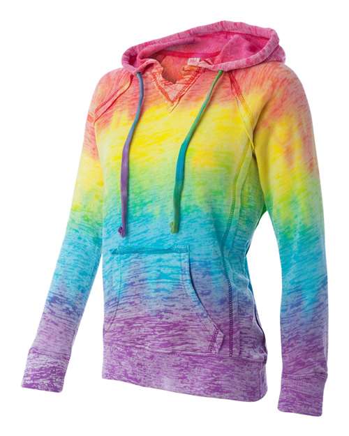 Women’s Courtney Burnout V-Notch Hooded Sweatshirt | USA Decoration