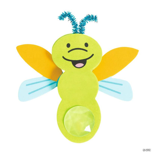 3-3/4" x 4" Glow-in-the-Dark Bug Clothespin Magnet Craft Kit – Makes 12
